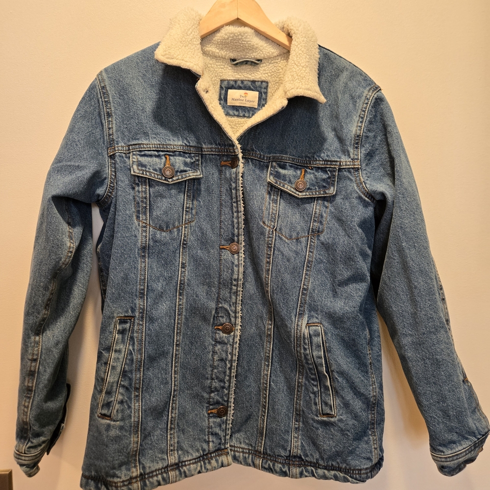 Marine Layer Denim with Cream Sherpa Lining